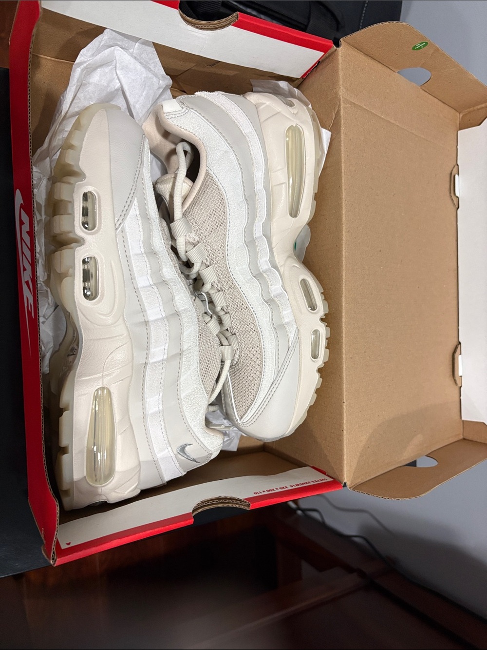 Nike Women’s Air Max 95 in White and Cream